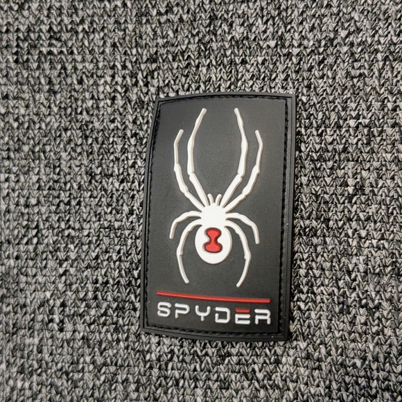 SPYDER 1/4 Zip Mendoza Pullover Heather Grey Black Fleece Sweater Mens LG Winter - Picture 3 of 16